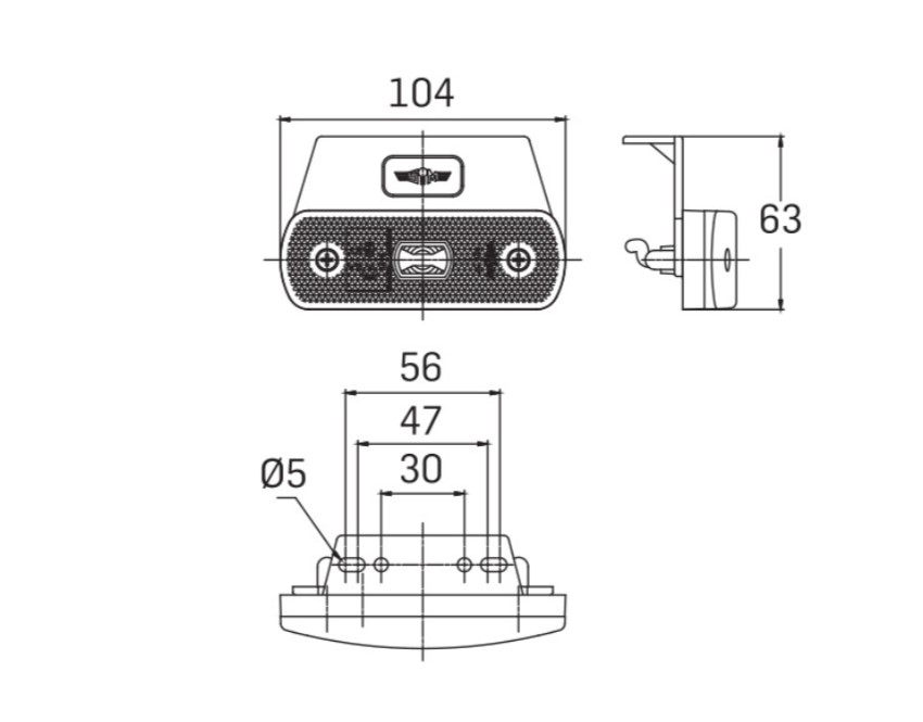 FAROLIM REFLETOR LATERAL AMBAR C/PENDURAL 12/24V
