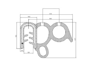 GUARDA VENTO PORTA 16X31,5MM