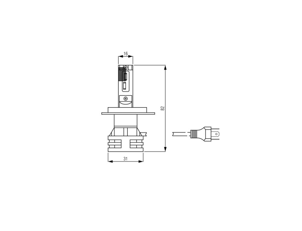 KIT LAMPADA 12/24V H4 LED 3000Lm 6000K