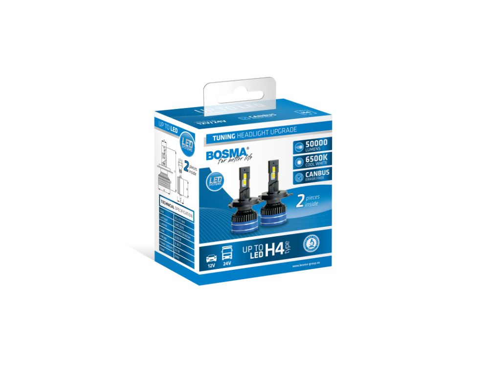 KIT LAMPADA 12/24V H4 LED 5000Lm 6000K