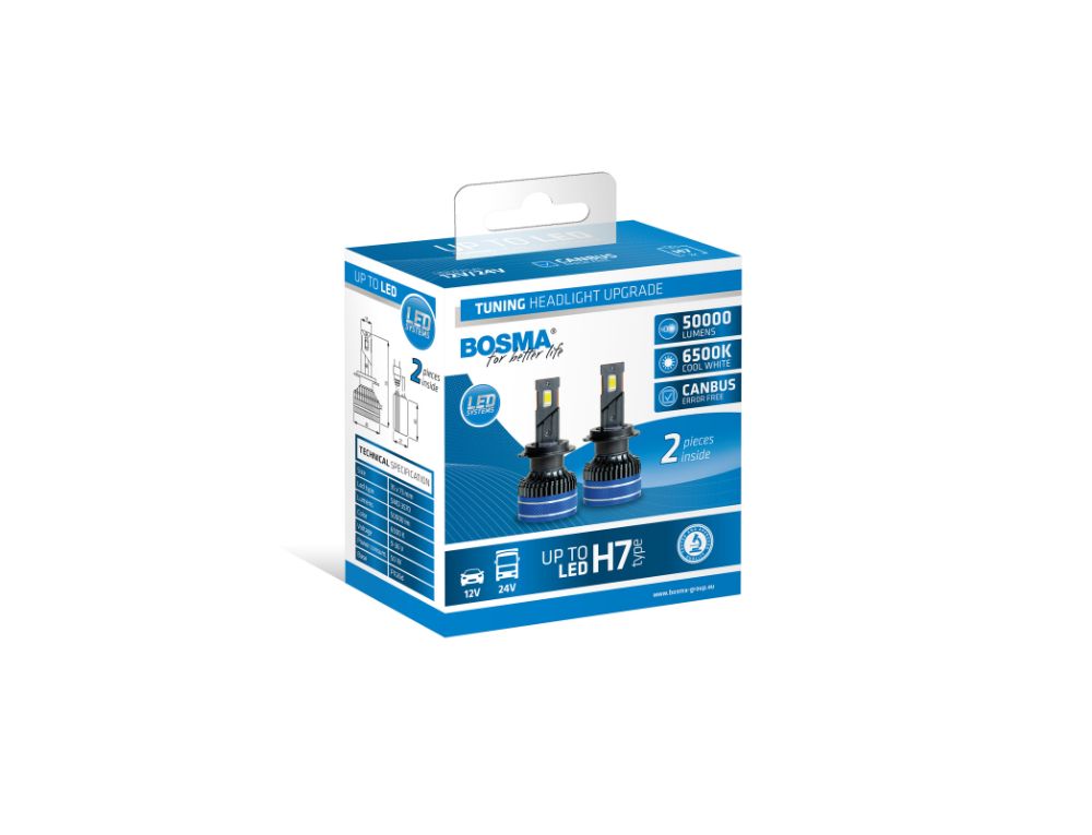 KIT LAMPADA 12/24V H7 LED 5000Lm 6000K