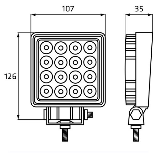 LUZ TRABALHO 12/24V 16XLED 32W 1900 LM