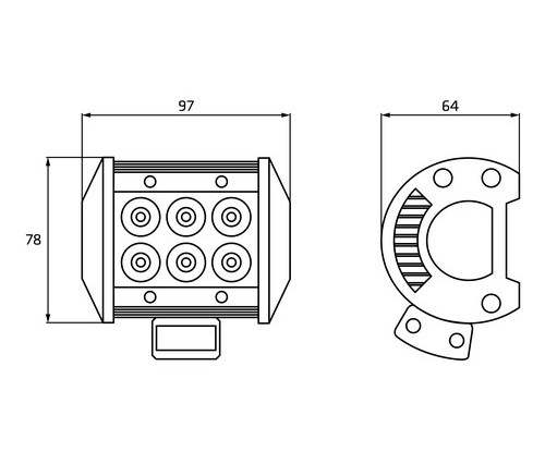 LUZ TRABALHO 12/24V 9XLED 18W 1200 LM
